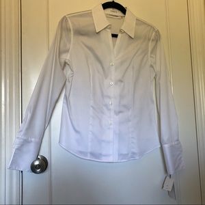 NWT Calvin Klein No-Iron White Button Down Shirt